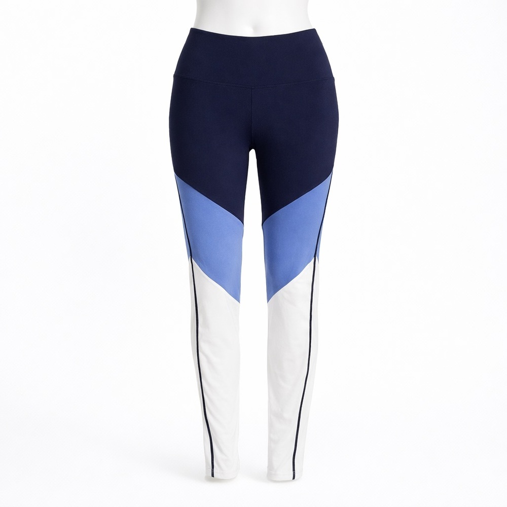 Size 1X Fabletics Womens PowerHold Colorblock Athletic Leggings Workout Gym Pant